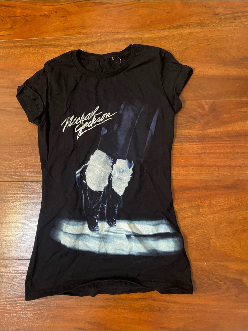 Black Tee with Light Blue Graphic